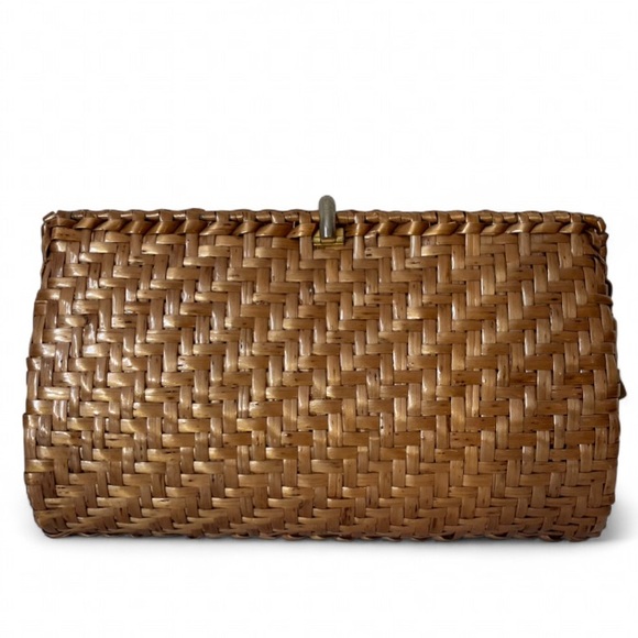 Rodo Italy Vintage Woven Glazed Wicker Mid-Century Italian Clutch Bag - Picture 2 of 12